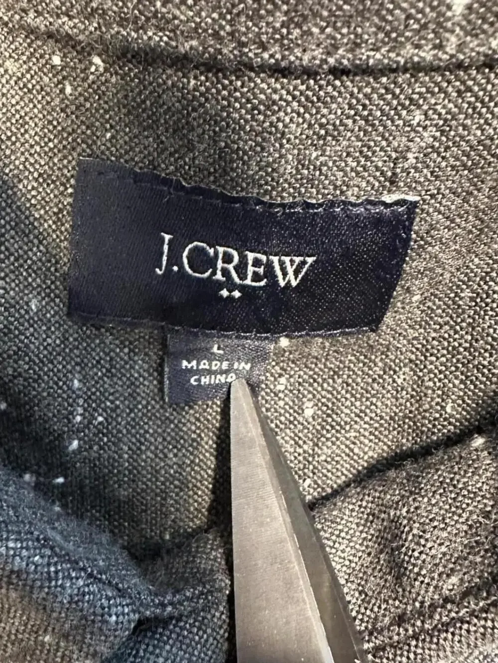 J.Crew Grey Speckled Button-Up Shirt Men's Sz L | Fleck Fabric | Casual Prep